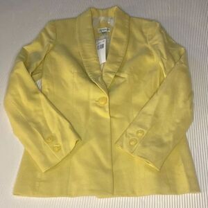 Vintage Austin Reed wool and angora blend blazer butter yellow